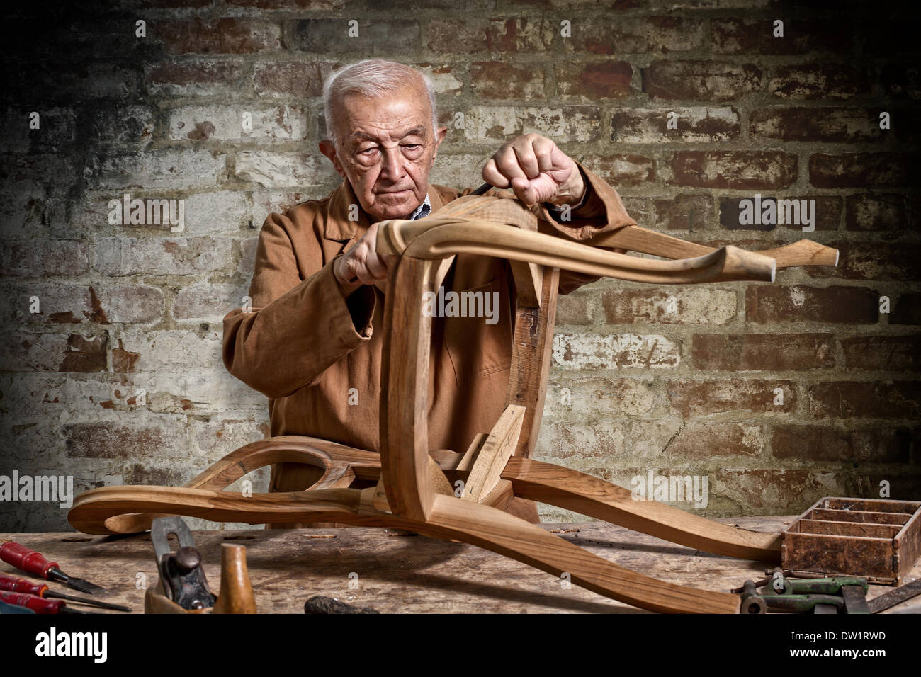 carpenter on duty Stock Photo