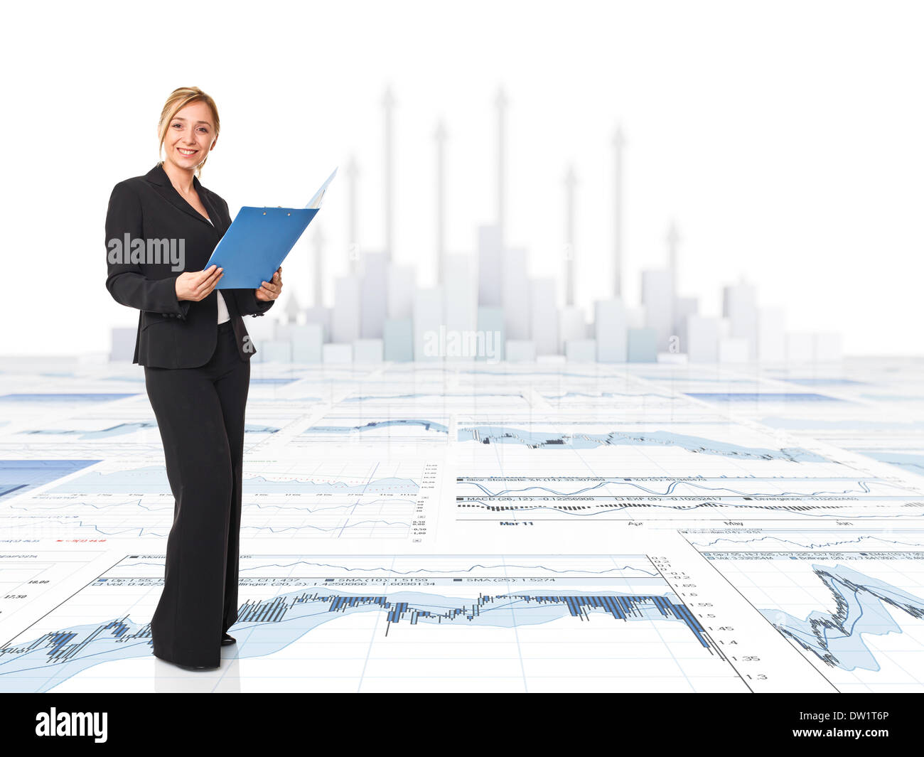 Business woman growth arrows hi-res stock photography and images - Alamy