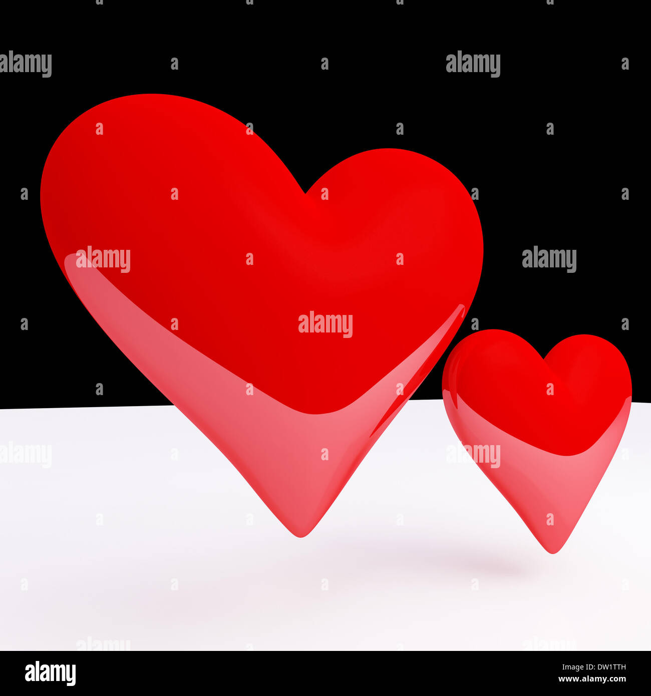 Pair 3d red hearts hi-res stock photography and images - Alamy