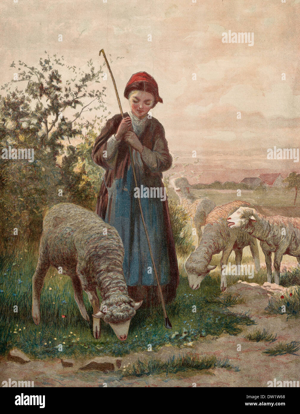 Little Bo Peep who lost her sheep Stock Photo