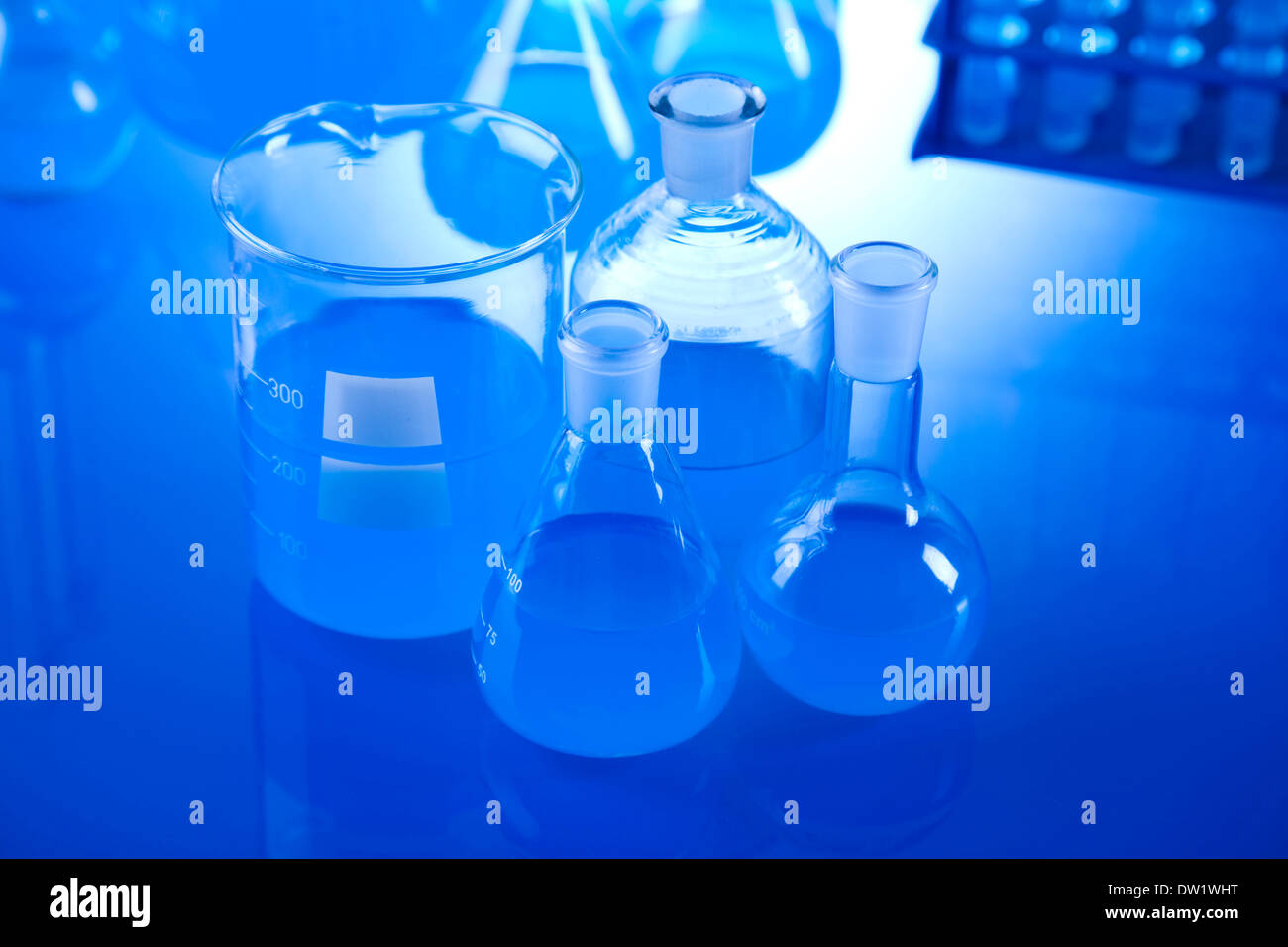 Laboratory glass, Chemistry science formula Stock Photo Alamy