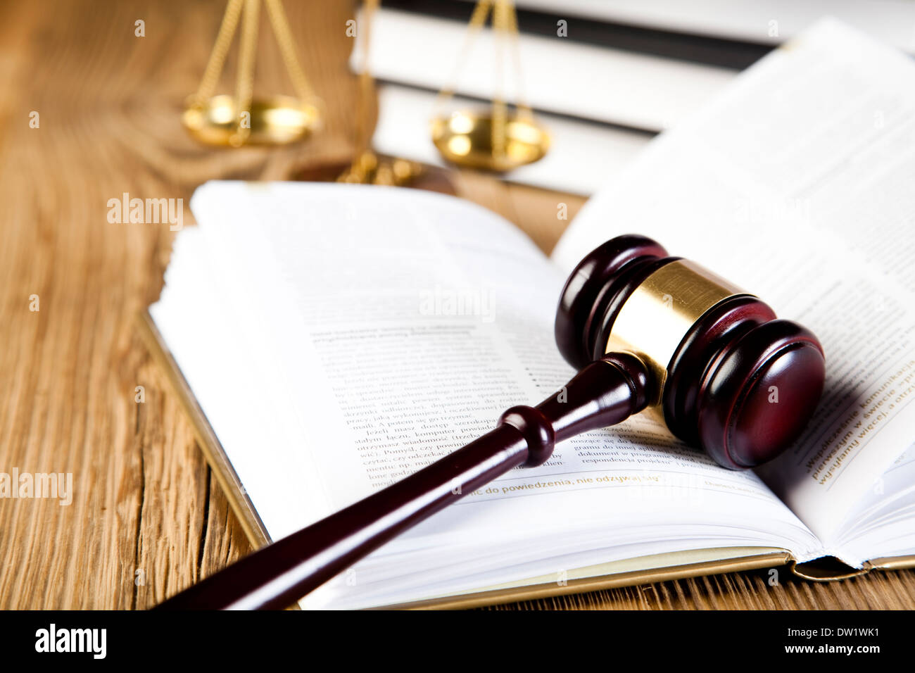 Gavel on legal code Stock Photo Alamy