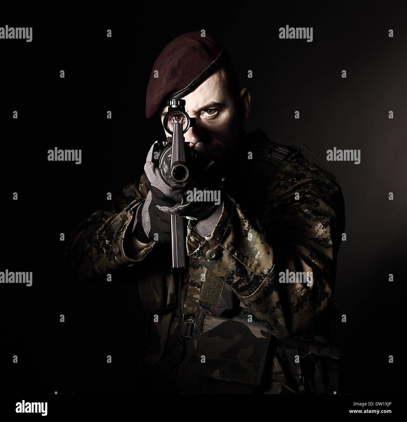 paratrooper soldier portrait Stock Photo