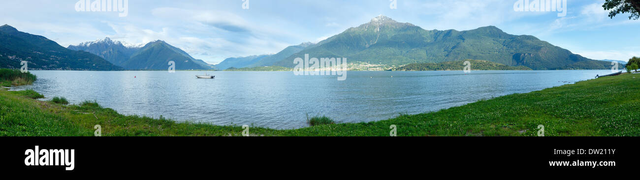 Lake Como (Italy) summer panorama. Stock Photo