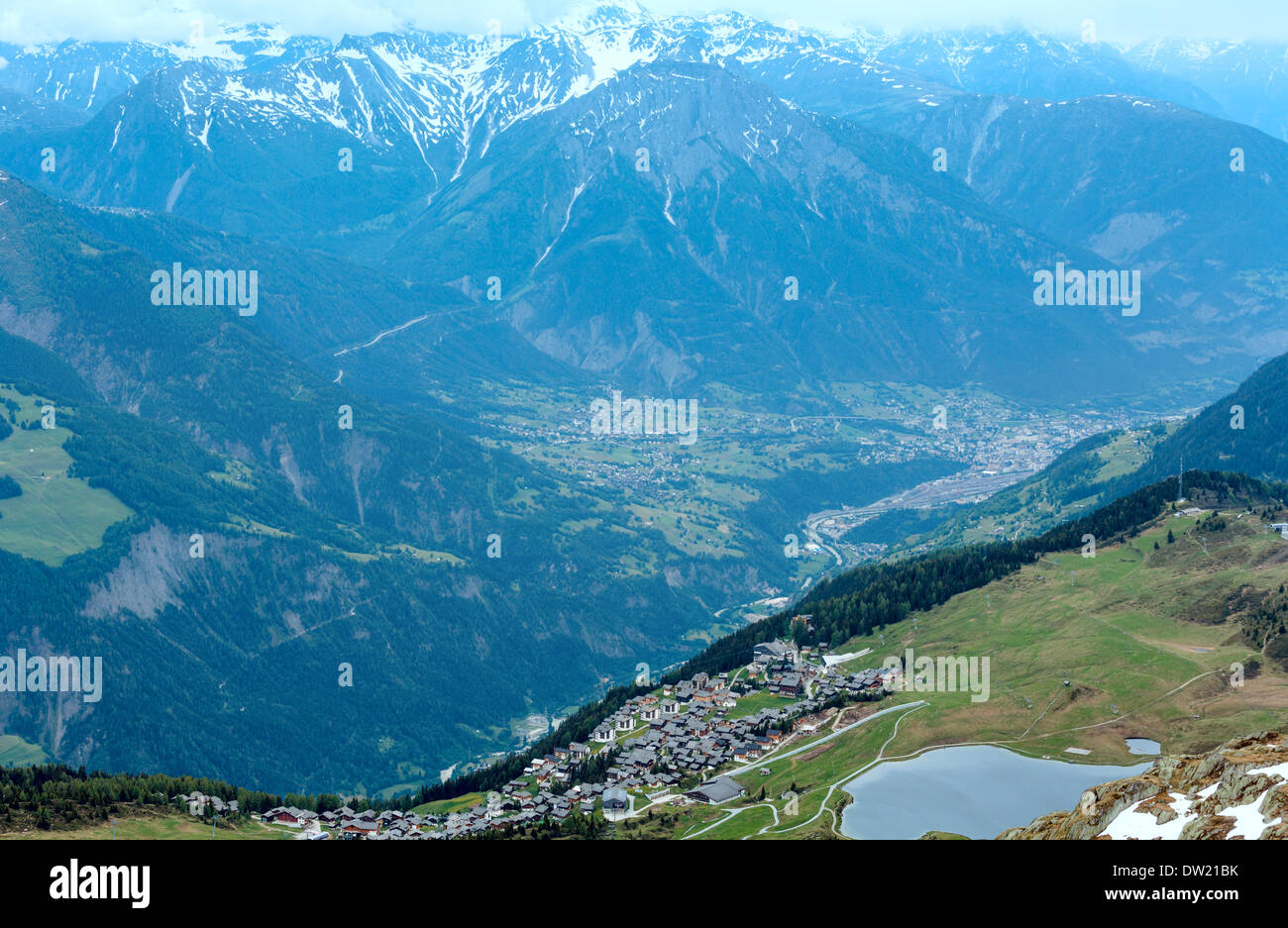 Mountain Bettmeralp village (Switzerland) Stock Photo
