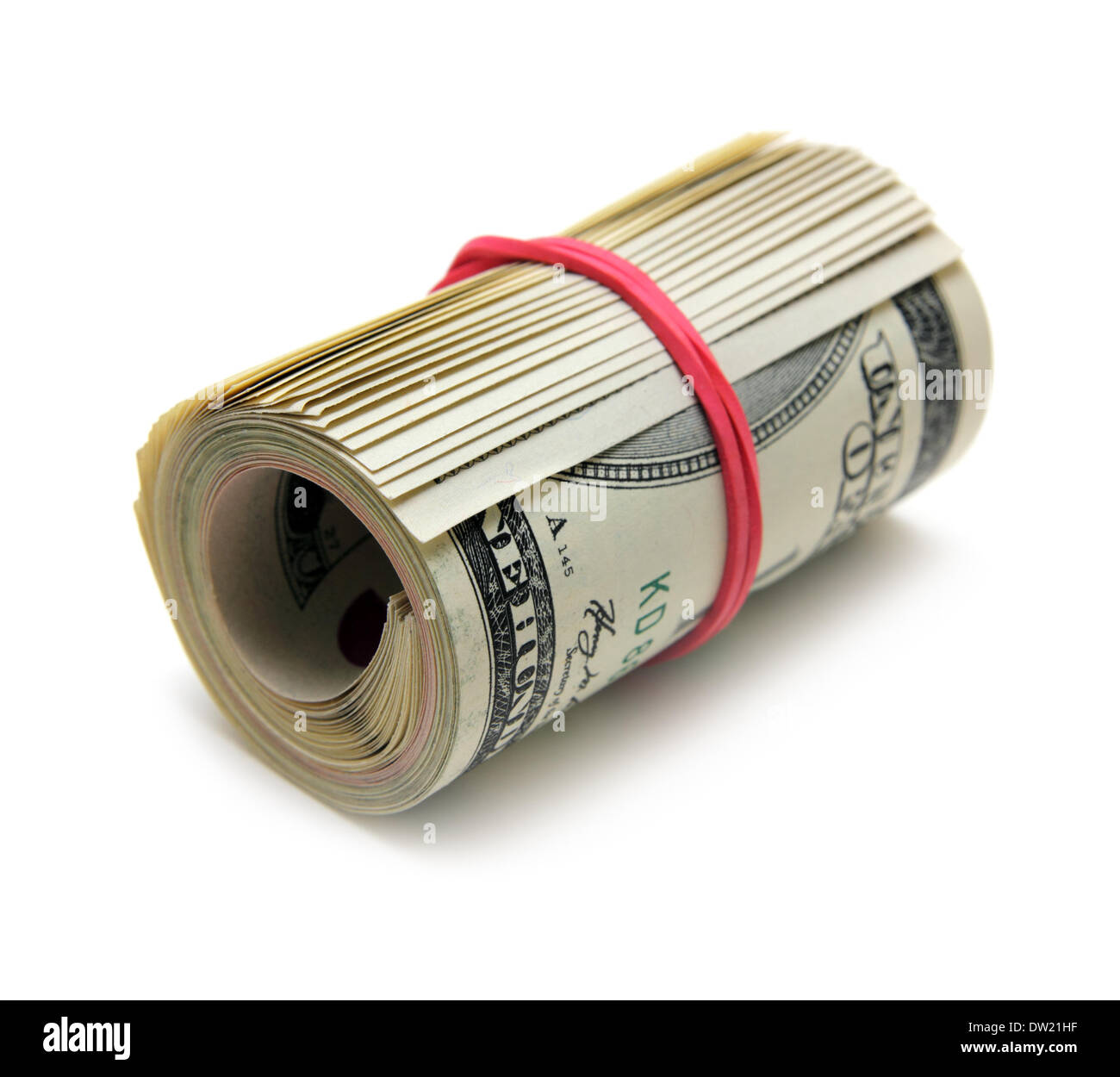 roll of 100 dollar bill Stock Photo