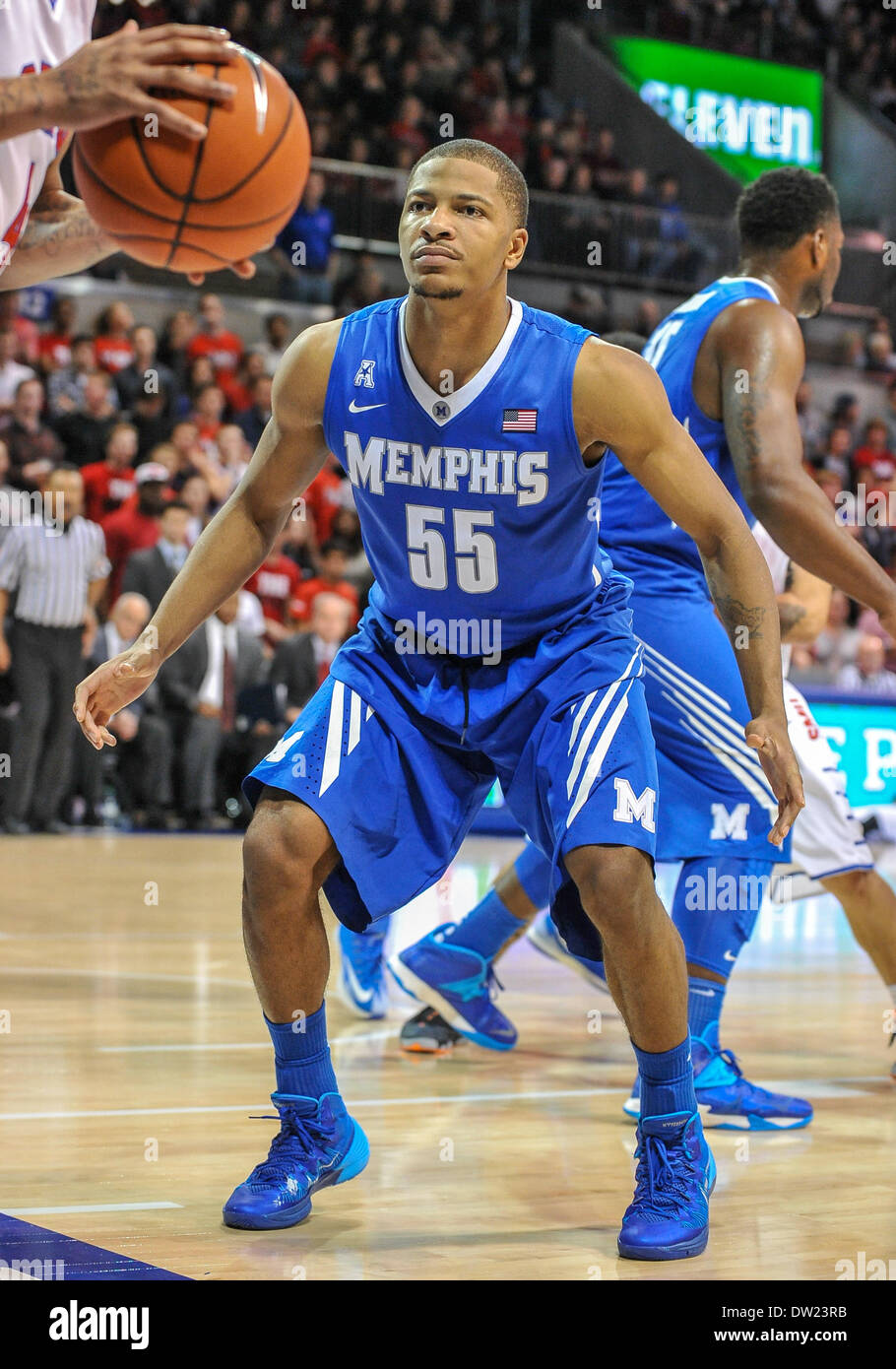 Memphis Tigers guard Geron Johnson (55) in action.in an NCAA mens Stock ...