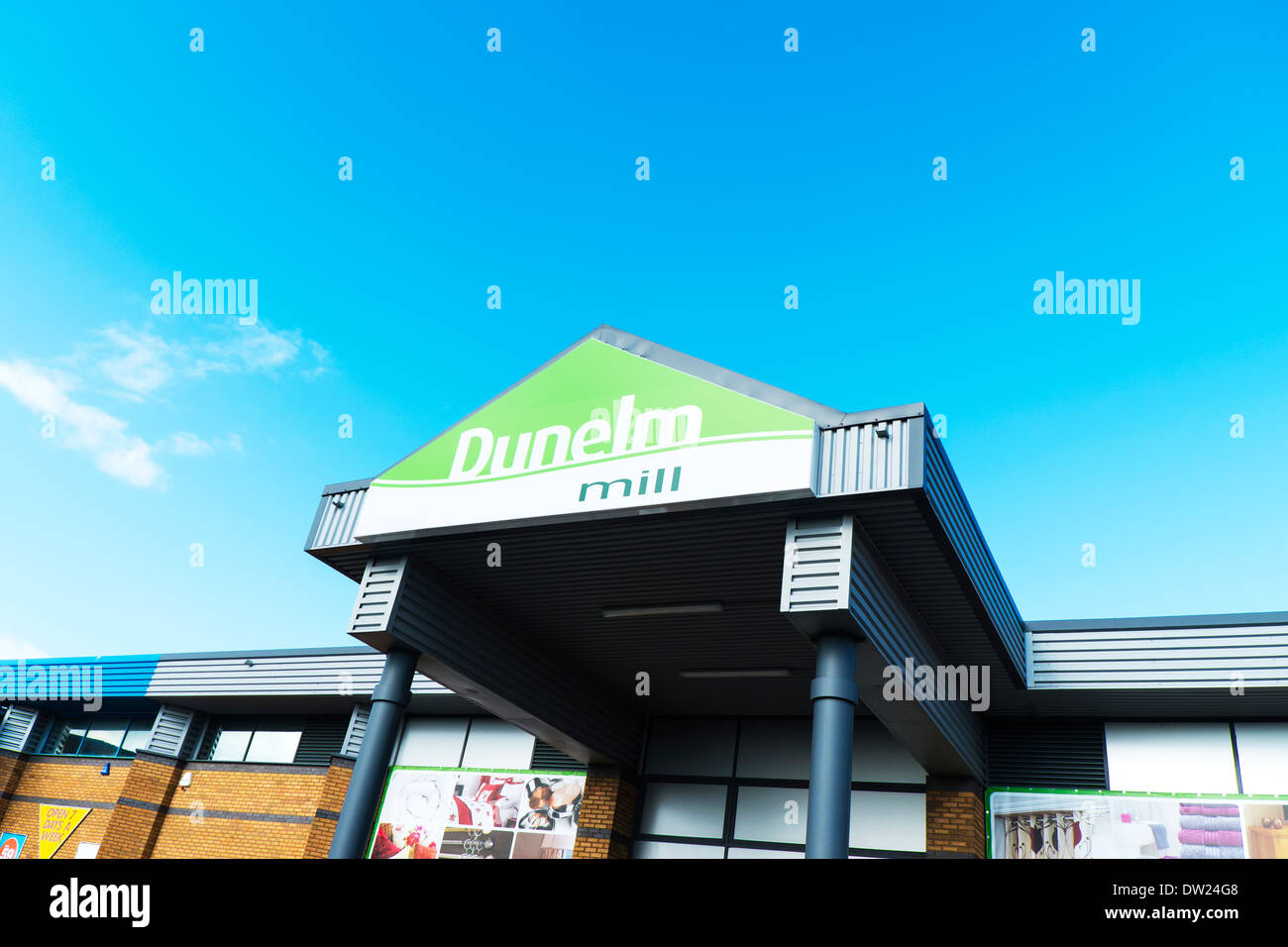 Dunelm Mill shop store shopping sign front exterior facade building