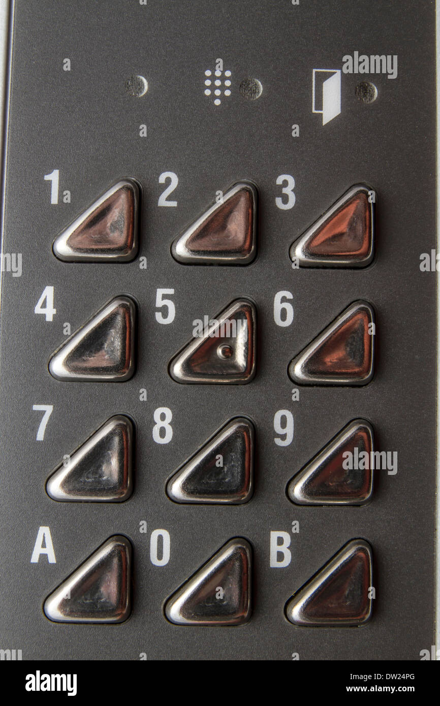 Background of metal Numeric keyboard Stock Photo