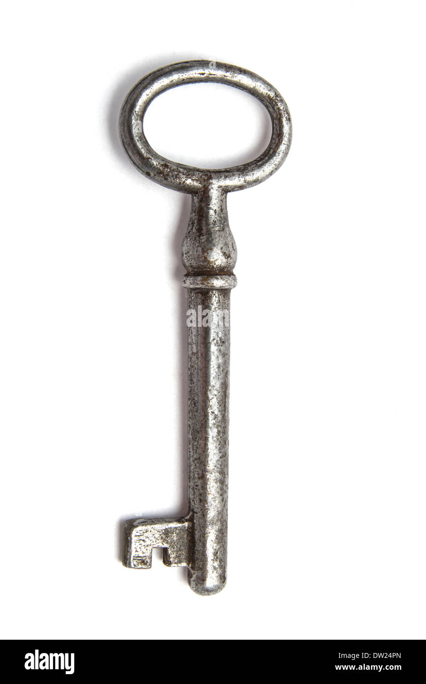 Old key isolated on white background Stock Photo Alamy