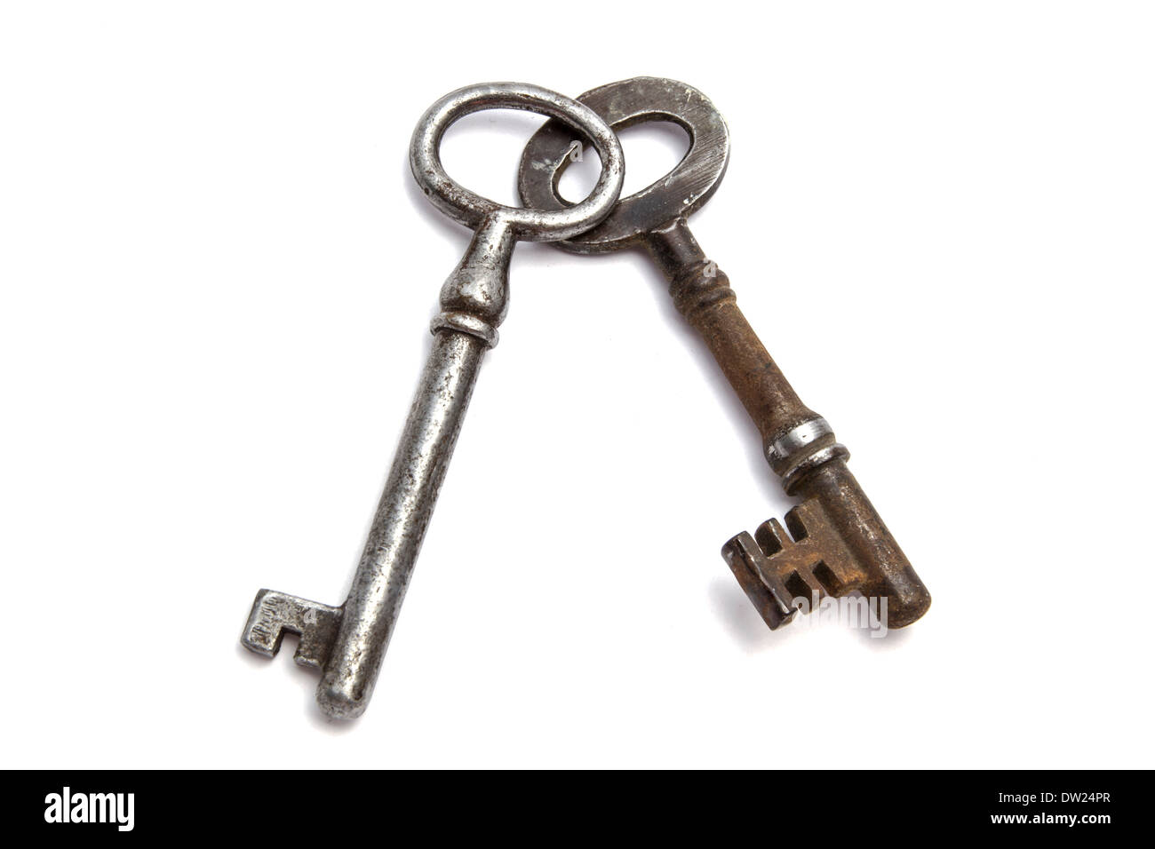 Old key isolated on white background Stock Photo Alamy