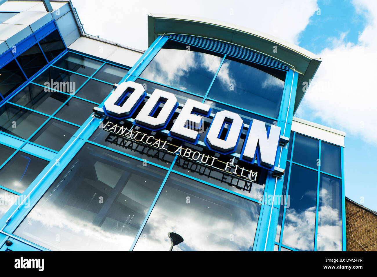Odeon cinema sign building exterior front facade name Lincoln City Lincolnshire England UK GB Stock Photo