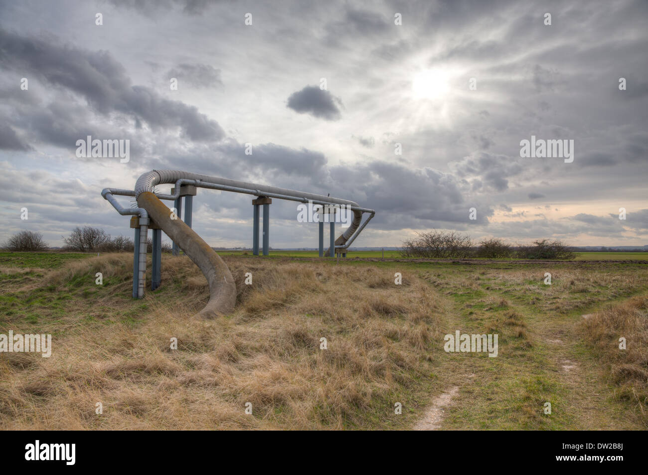 The gas pipeline running at tetney Heaven Stock Photo