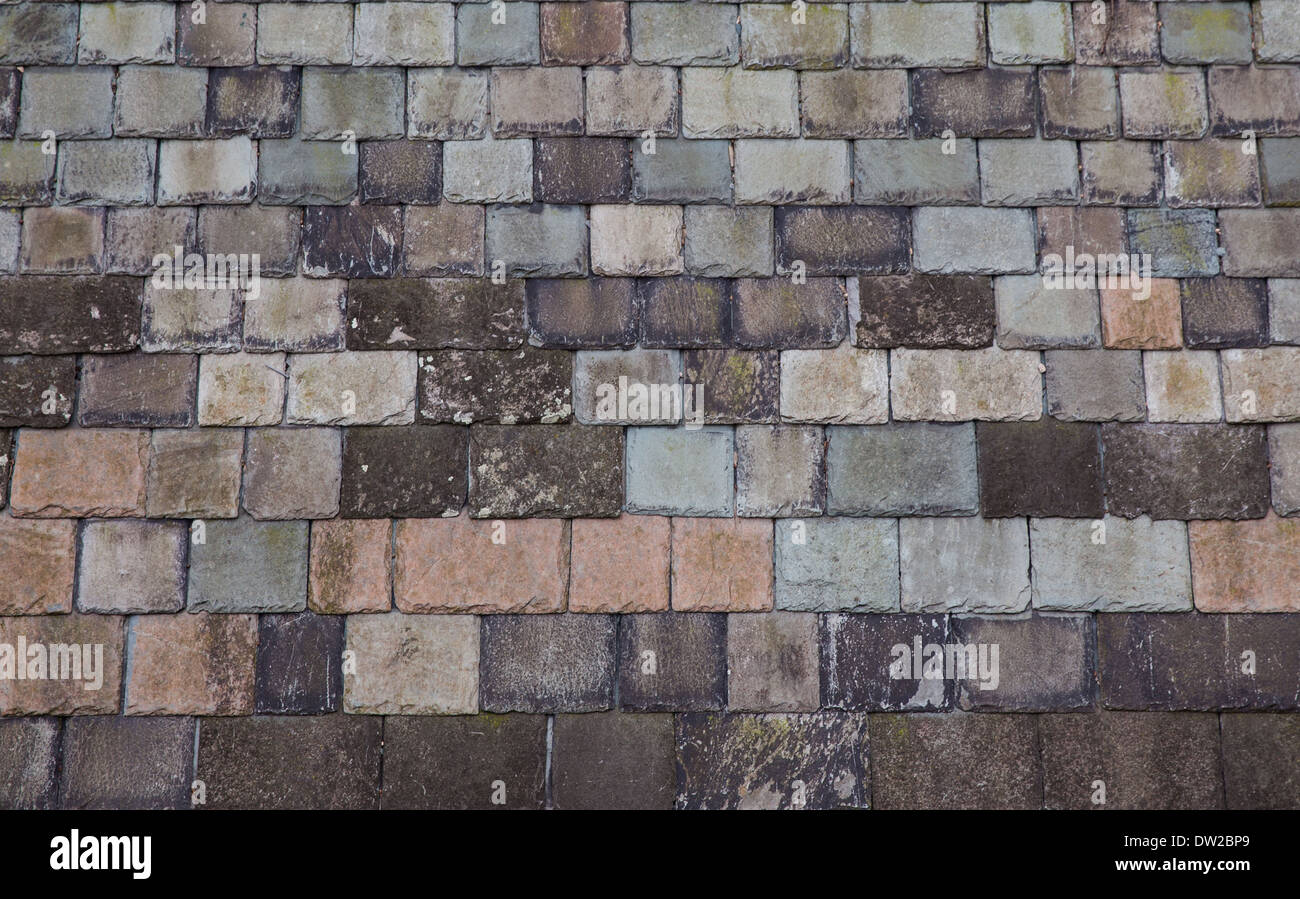 An old slate roof background Stock Photo