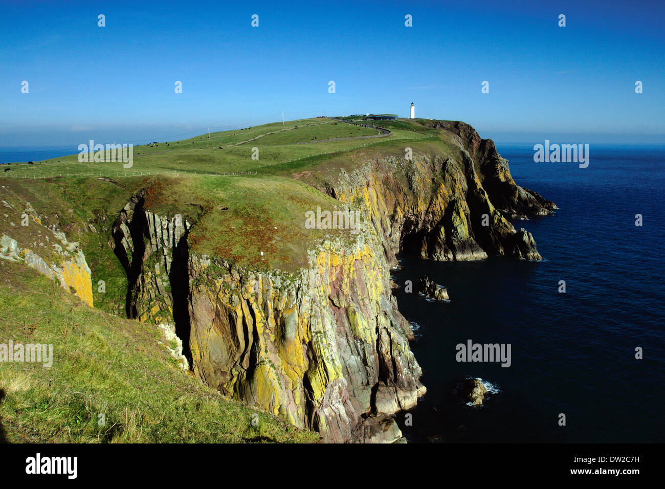 Mull of Galloway and the Mull of Galloway lighthouse, Galloway Stock