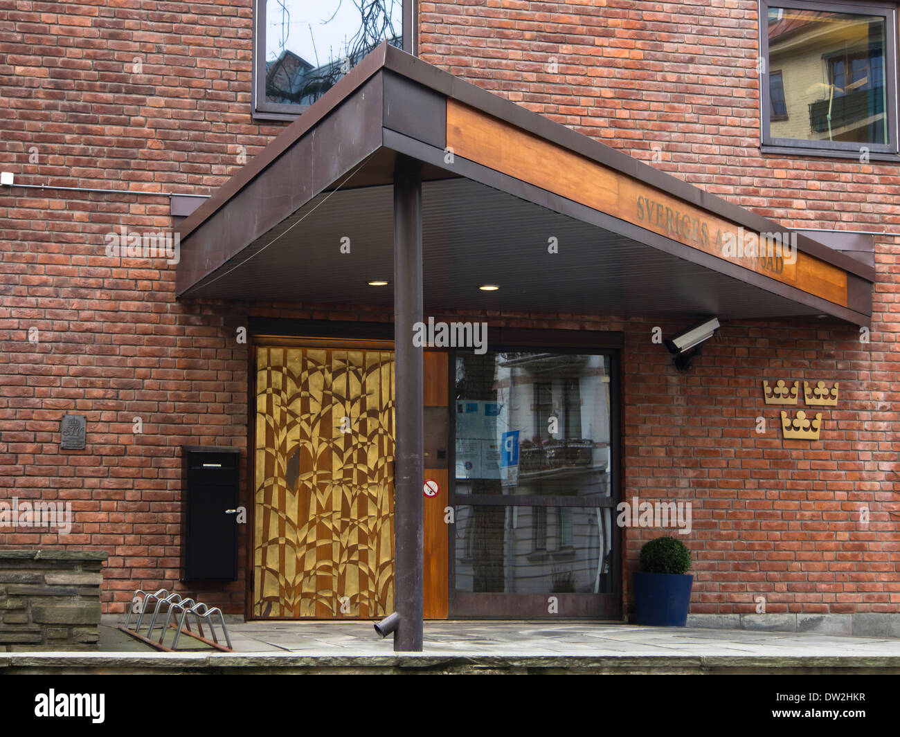 Entrance to the Swedish Embassy in Oslo Norway Stock Photo Alamy