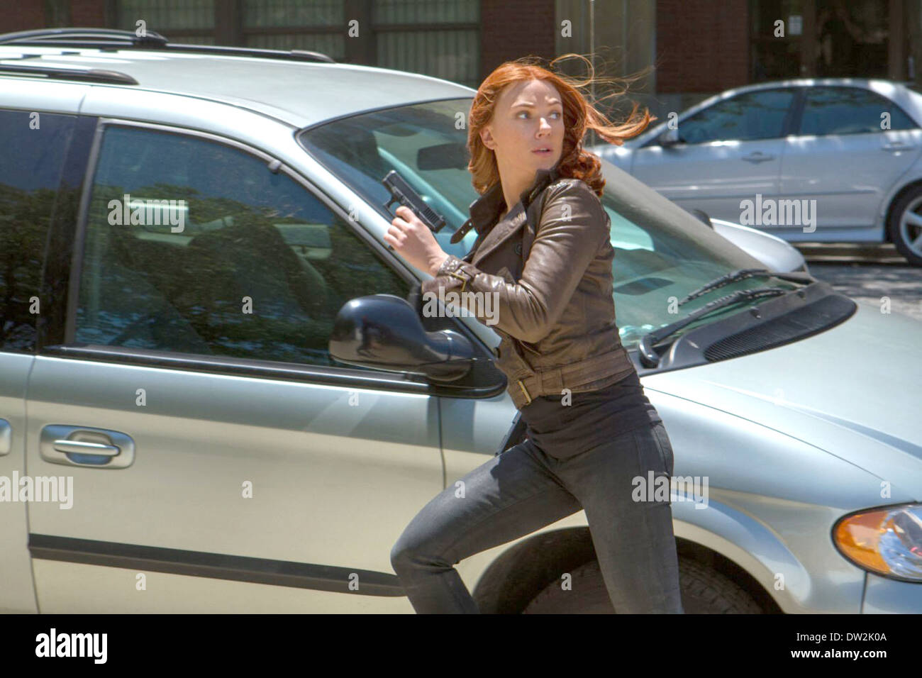 CAPTAIN AMERICA : THE WINTER SOLDIER 2014 Walt Disney Studios film with Scarlett Johansson as Natasha Romanoff/Black Widow Stock Photo