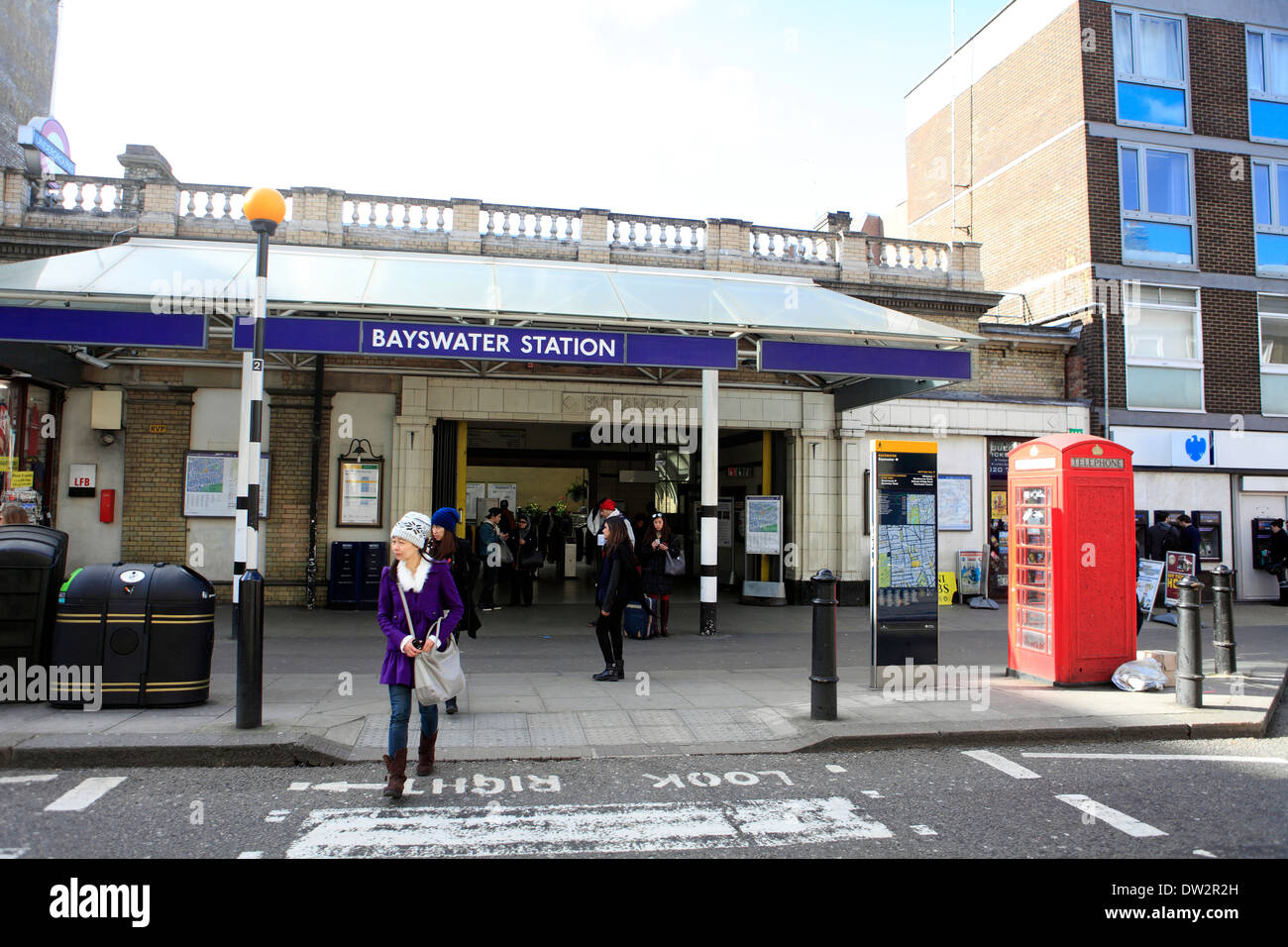 united kingdom london royal borough of kensington and chelsea queensway bayswater underground station Stock Photo
