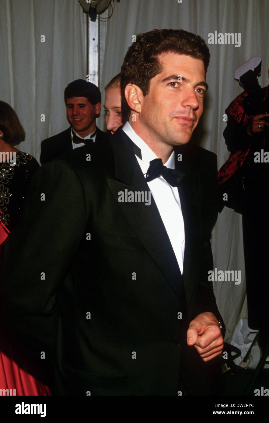 John Kennedy, jr arrives for the State Dinner for the British Prime Tony Blair Minister February 5, 1998 at the White House in Washington, DC. Stock Photo