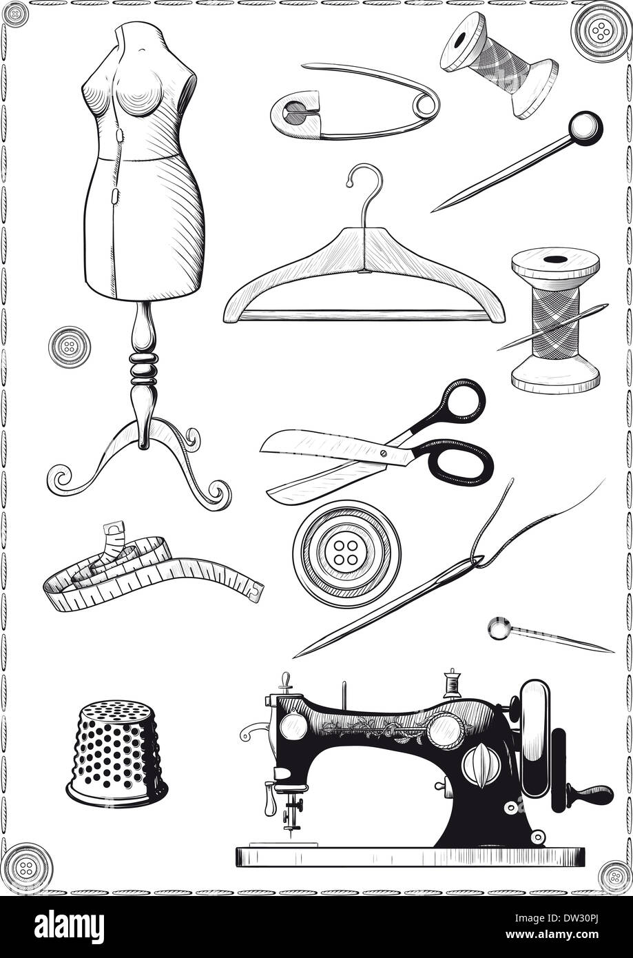 Sewing Accessories Stock Photo