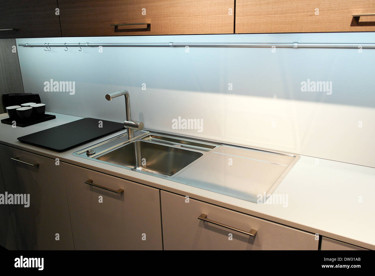 Modern kitchen with stainless steel appliances Stock Photo - Alamy