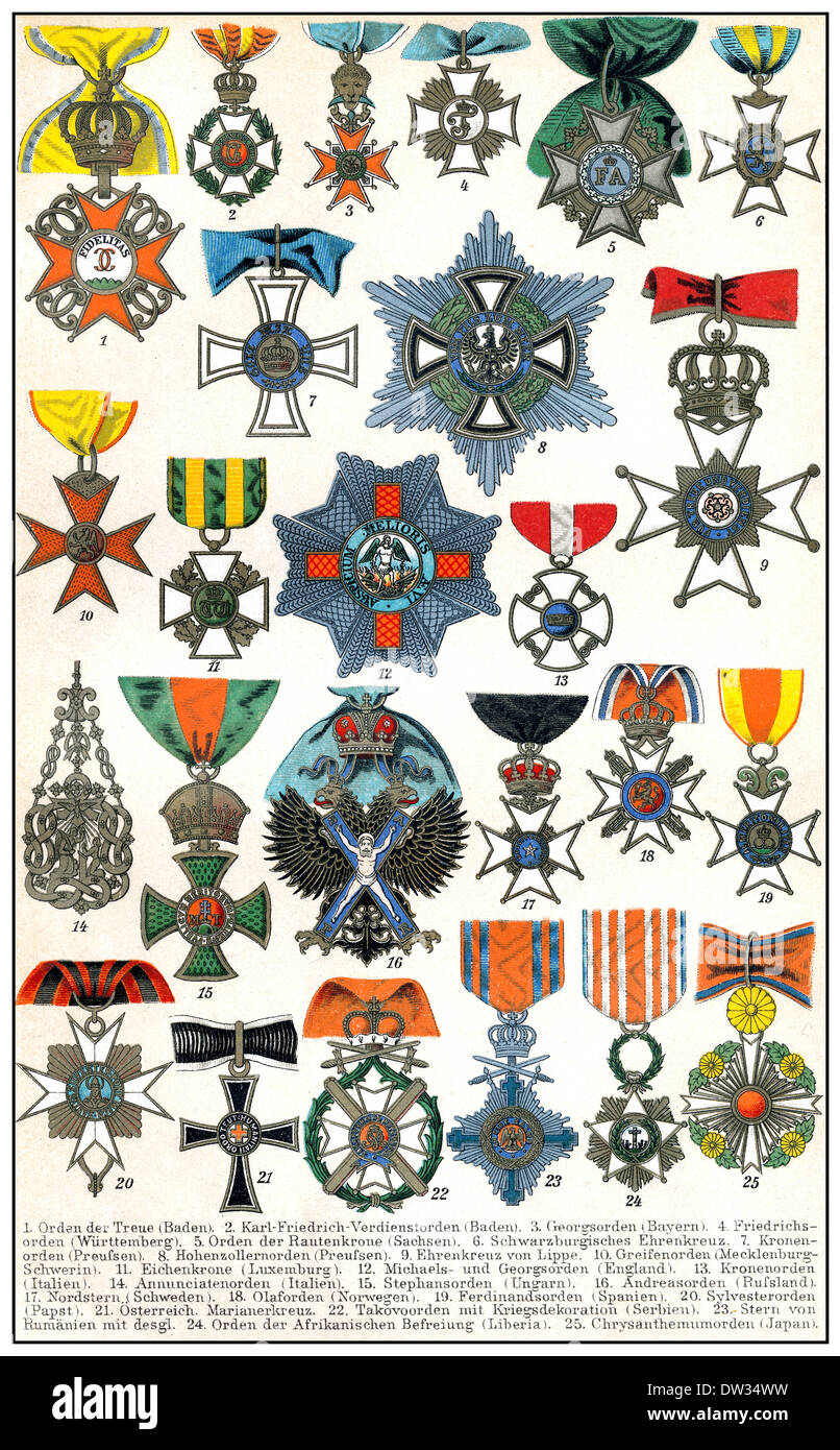 international medals, Historical graphic representation, 1896 Stock Photo