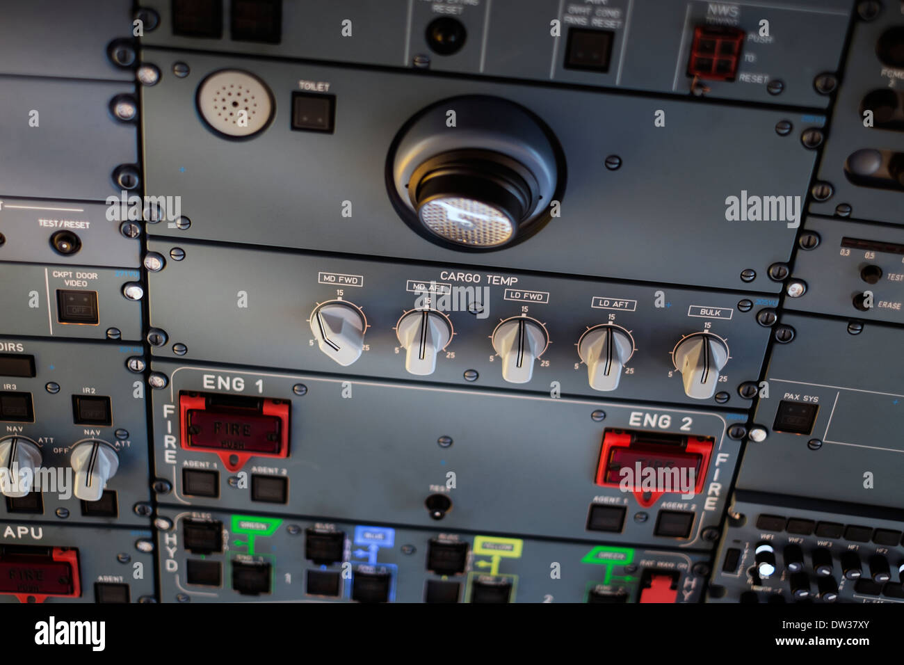 aircraft overhead panel Stock Photo Alamy