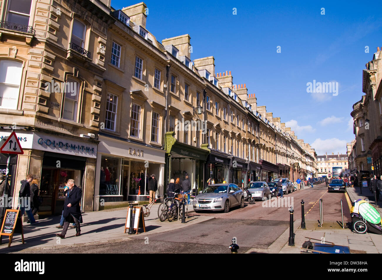 Milsom Street Bath Somerset Stock Photo Alamy