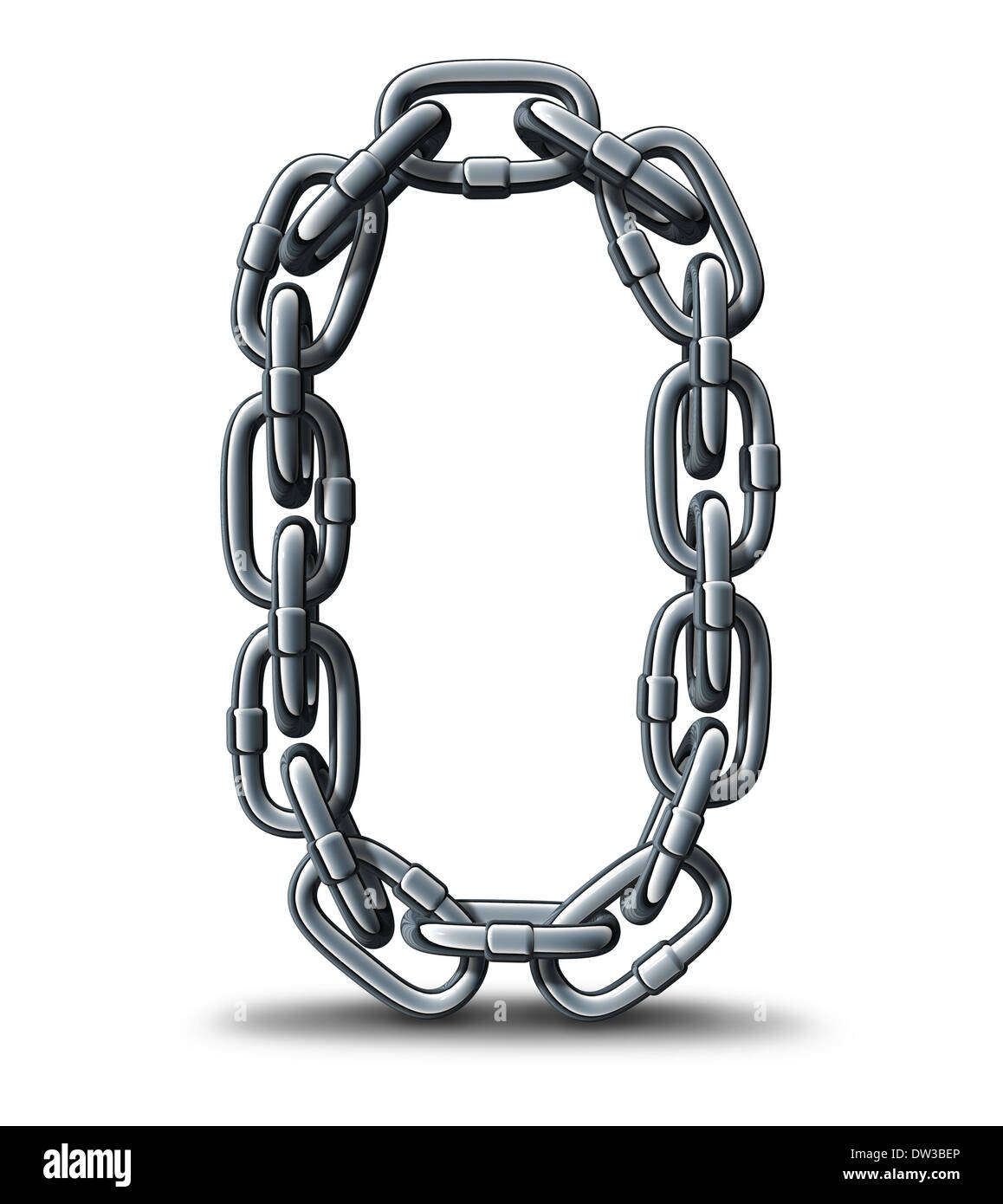 Teamwork unity business concept as a metal chain shaped as an