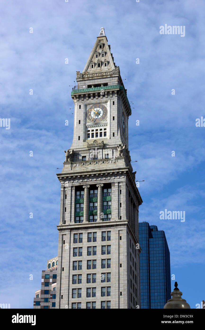 The clock tower of the Custom House, downtown Boston, Massachusetts