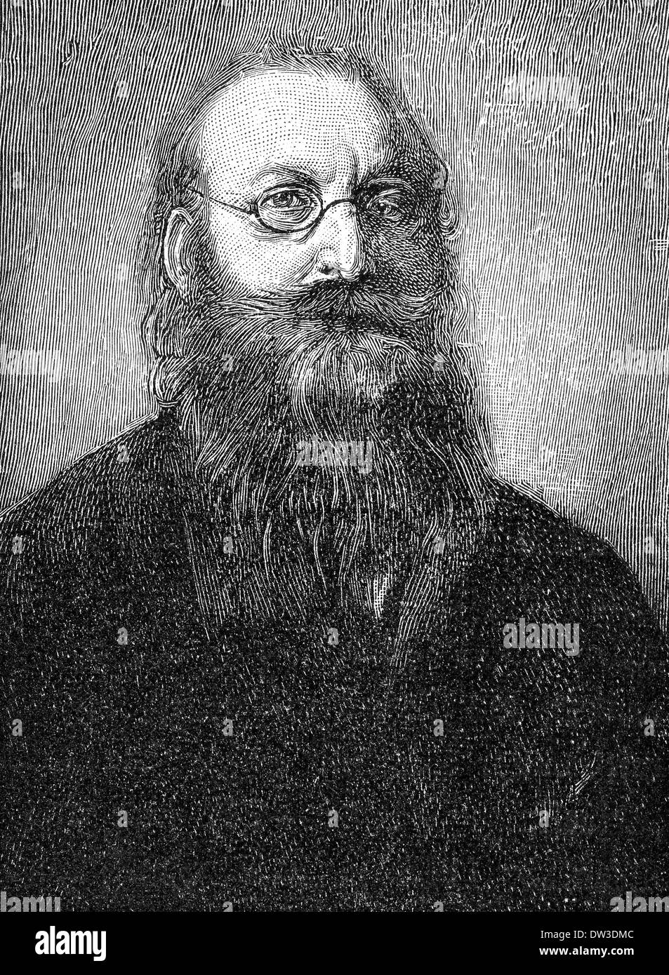 Louis Anzengruber, 1839 - 1889, an Austrian writer, Stock Photo