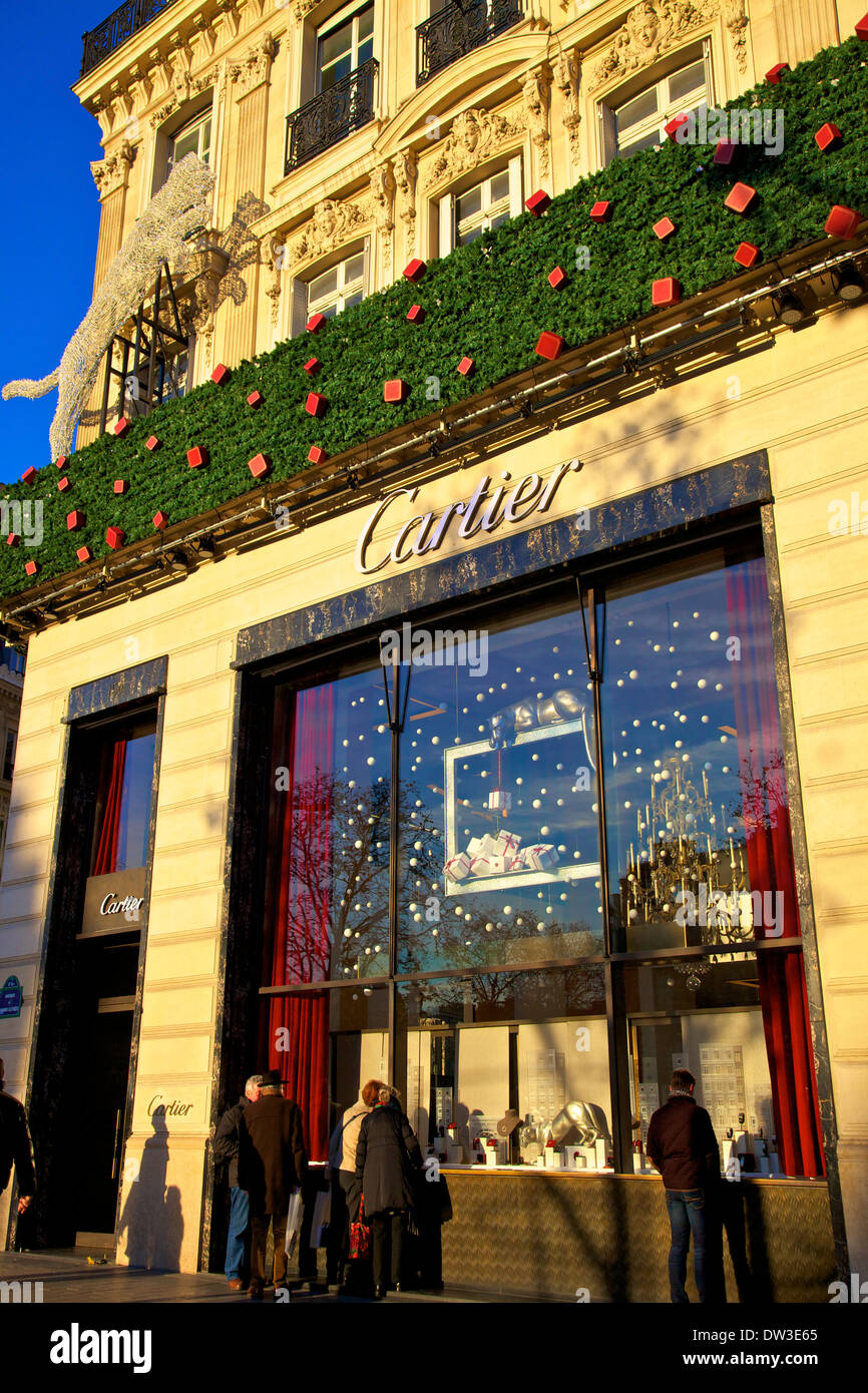 Cartier Shop With Xmas Decorations 
