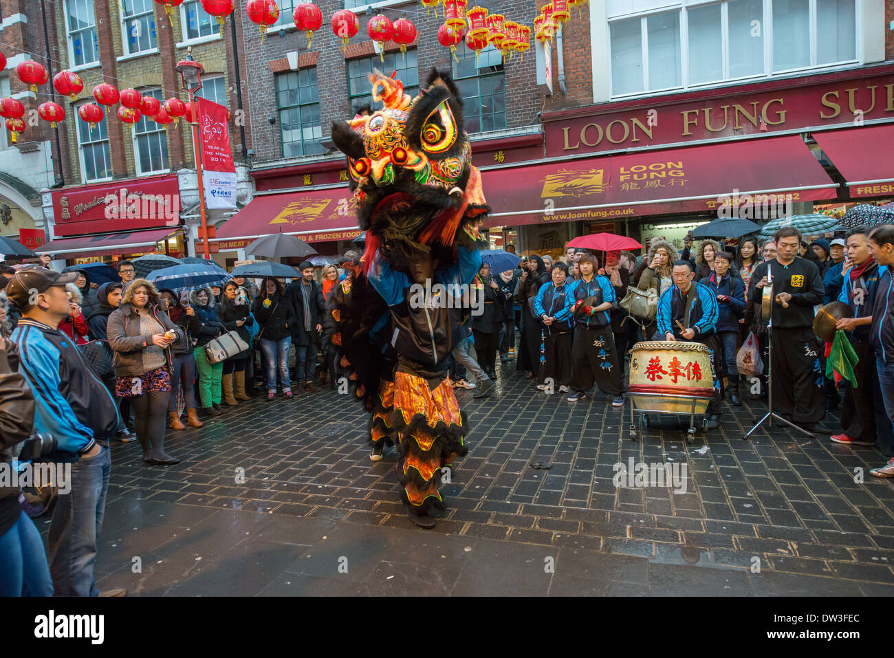 Lion Dancer from the London Chinatown Chinese Association dancing