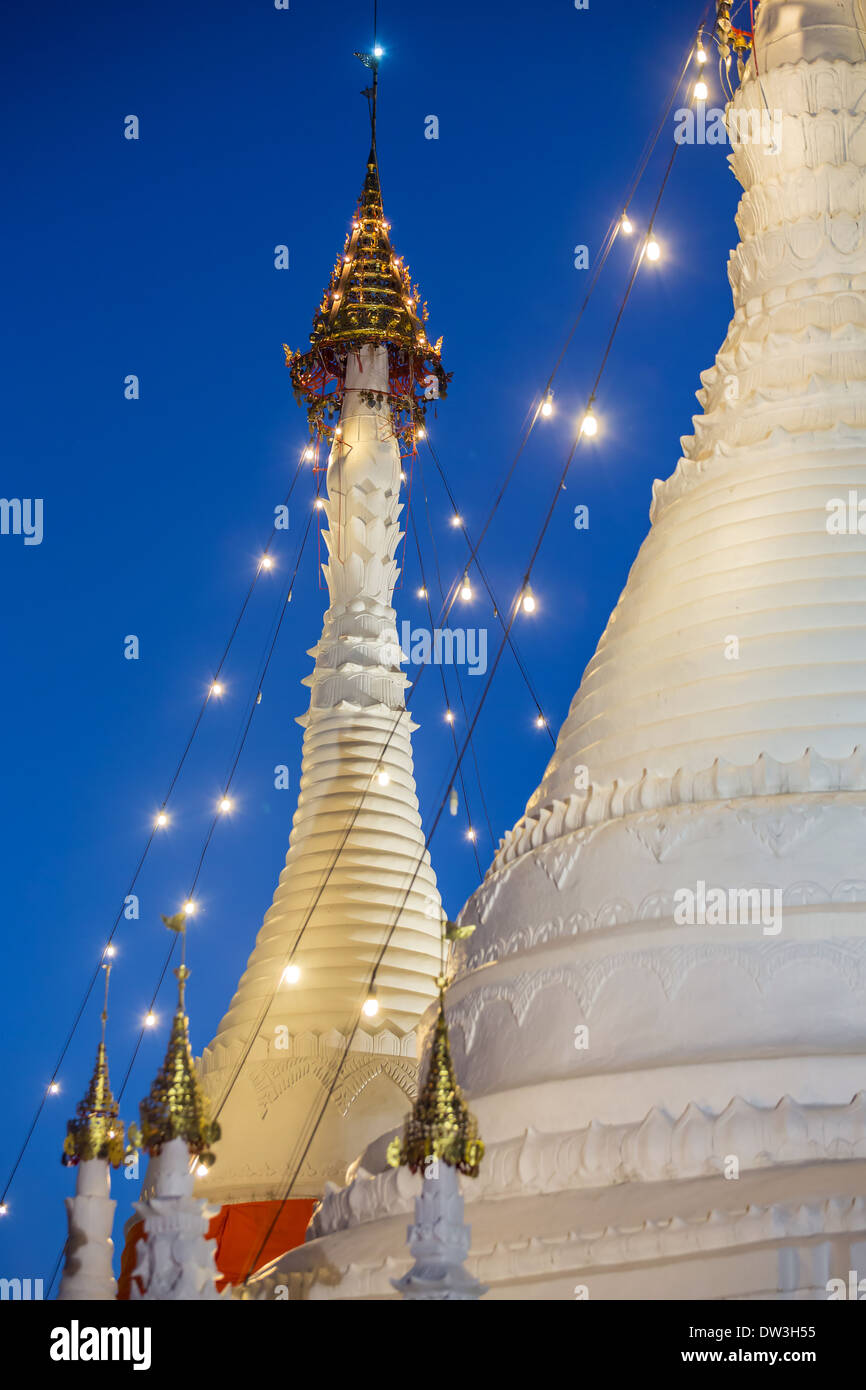 Wat Phra That Doi Kong Mu temple stupa in Mae Hong Son, Northern Thailand Stock Photo