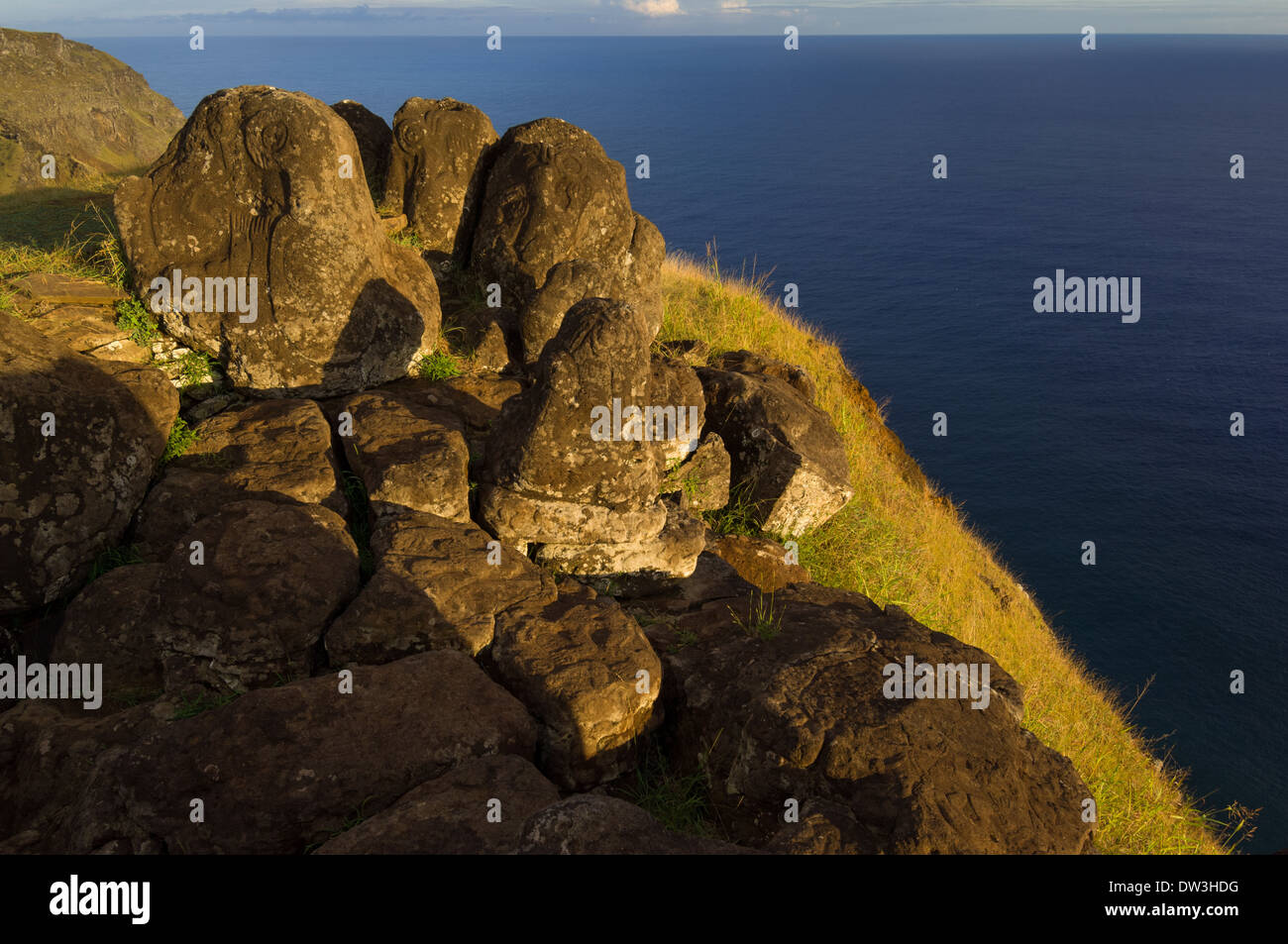 Orongo Rocks Rock carvings (petroglyphs) at Orongo, Rapa Nui (Easter Island), Chile ...
