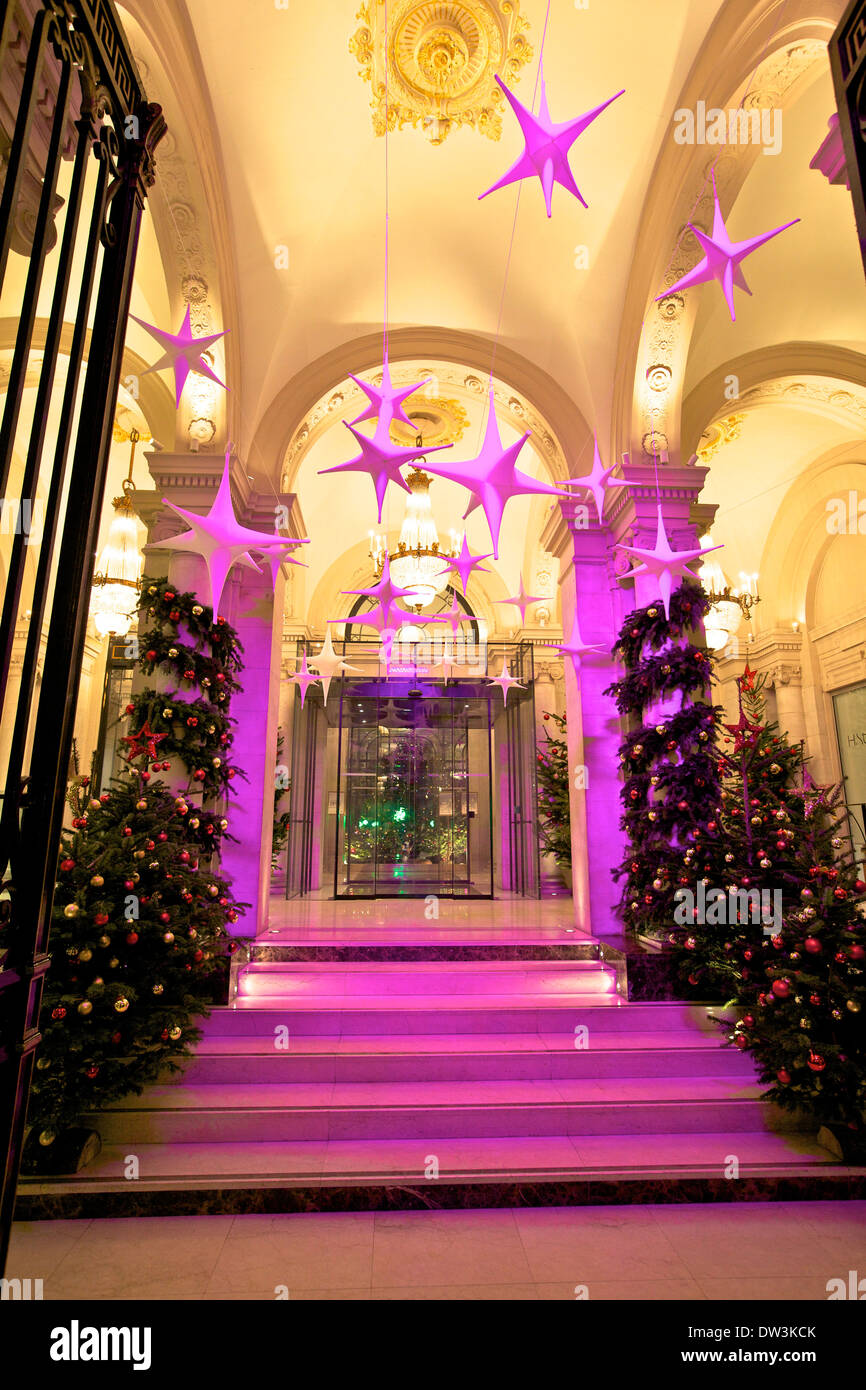 Christmas decorations paris building hires stock photography and