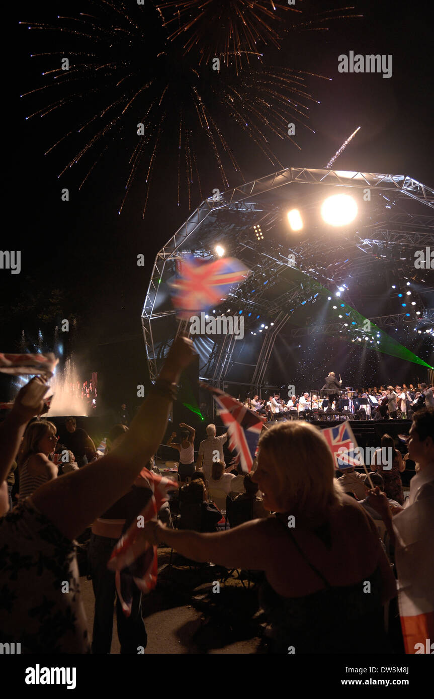 Royal Philharmonic concert orchestra.  Rochester Castle. Kent Stock Photo