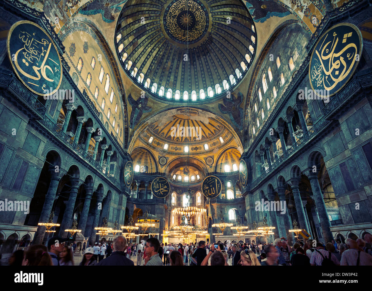 Overview of Hagia Sophia in Istanbul Turkey. Stock Photo