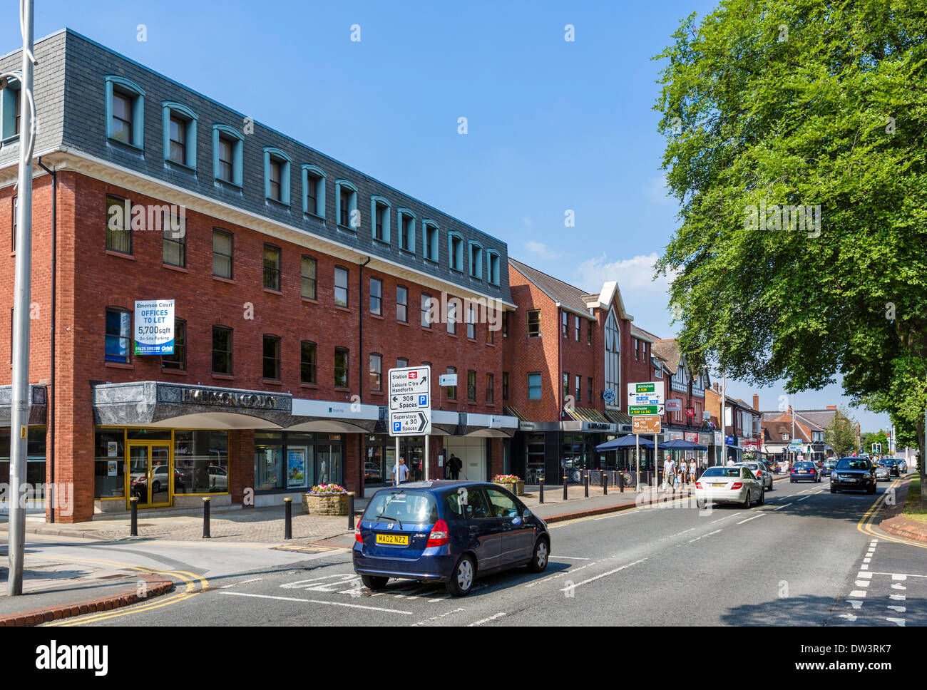 Alderley Road in the town centre, Wilmslow, Cheshire, England, UK Stock Photo