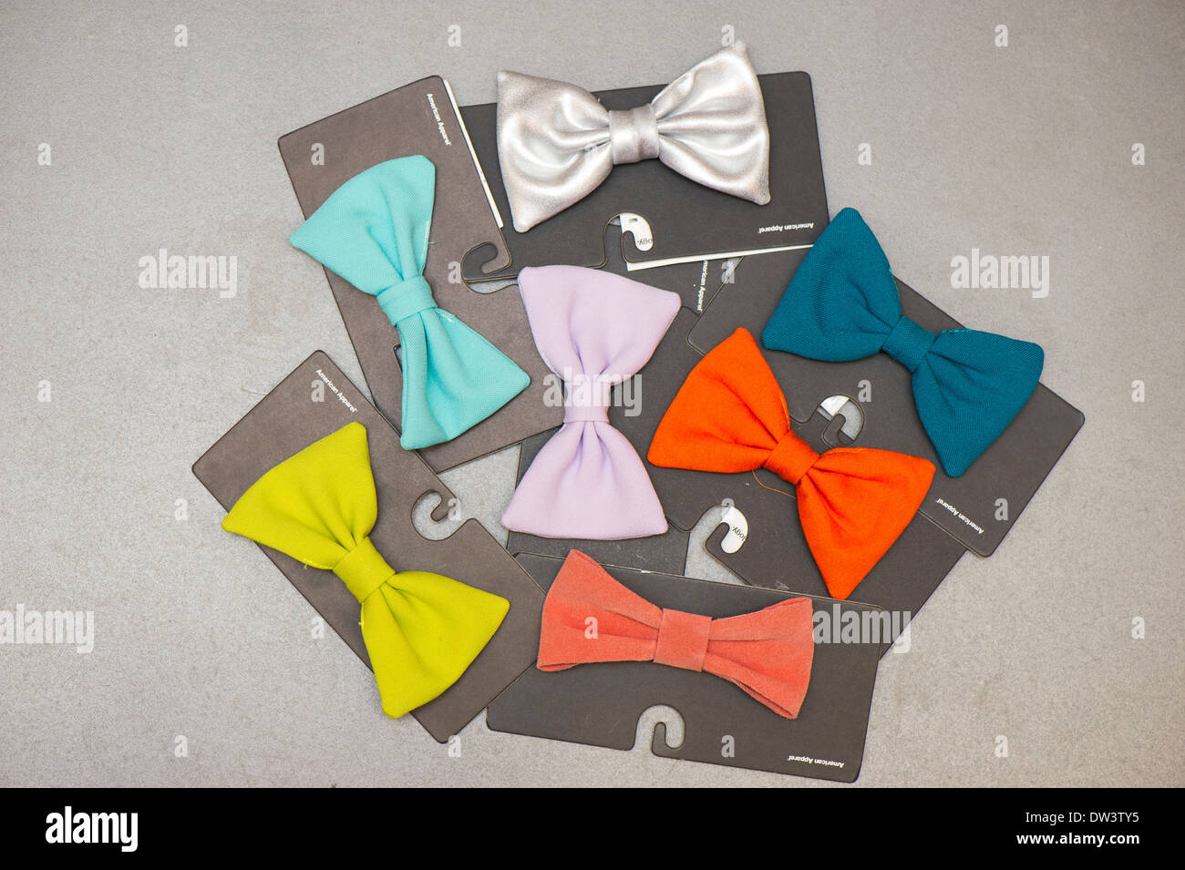 Colourful selection of bow ties. Stock Photo