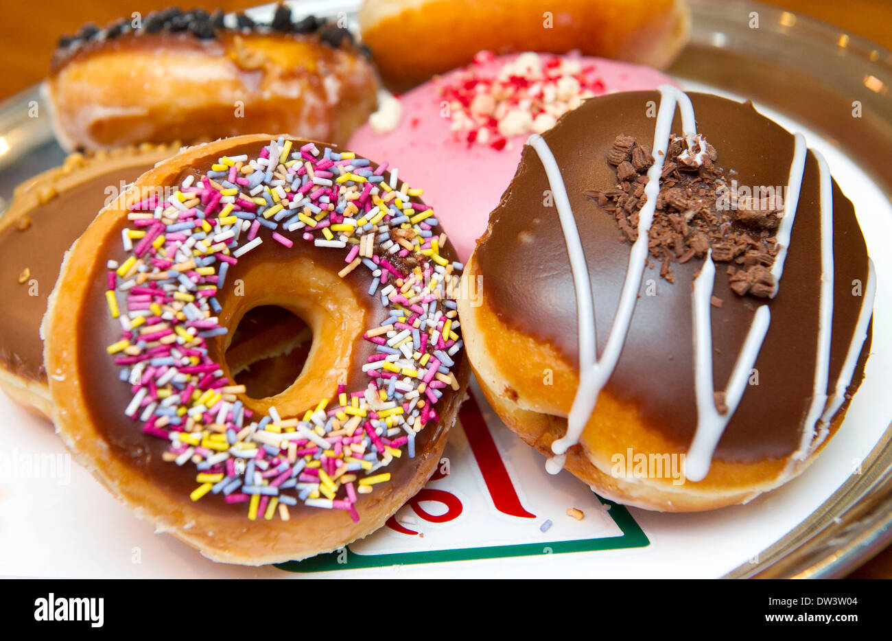 A selection Krispy Kreme doughnuts Stock Photo Alamy