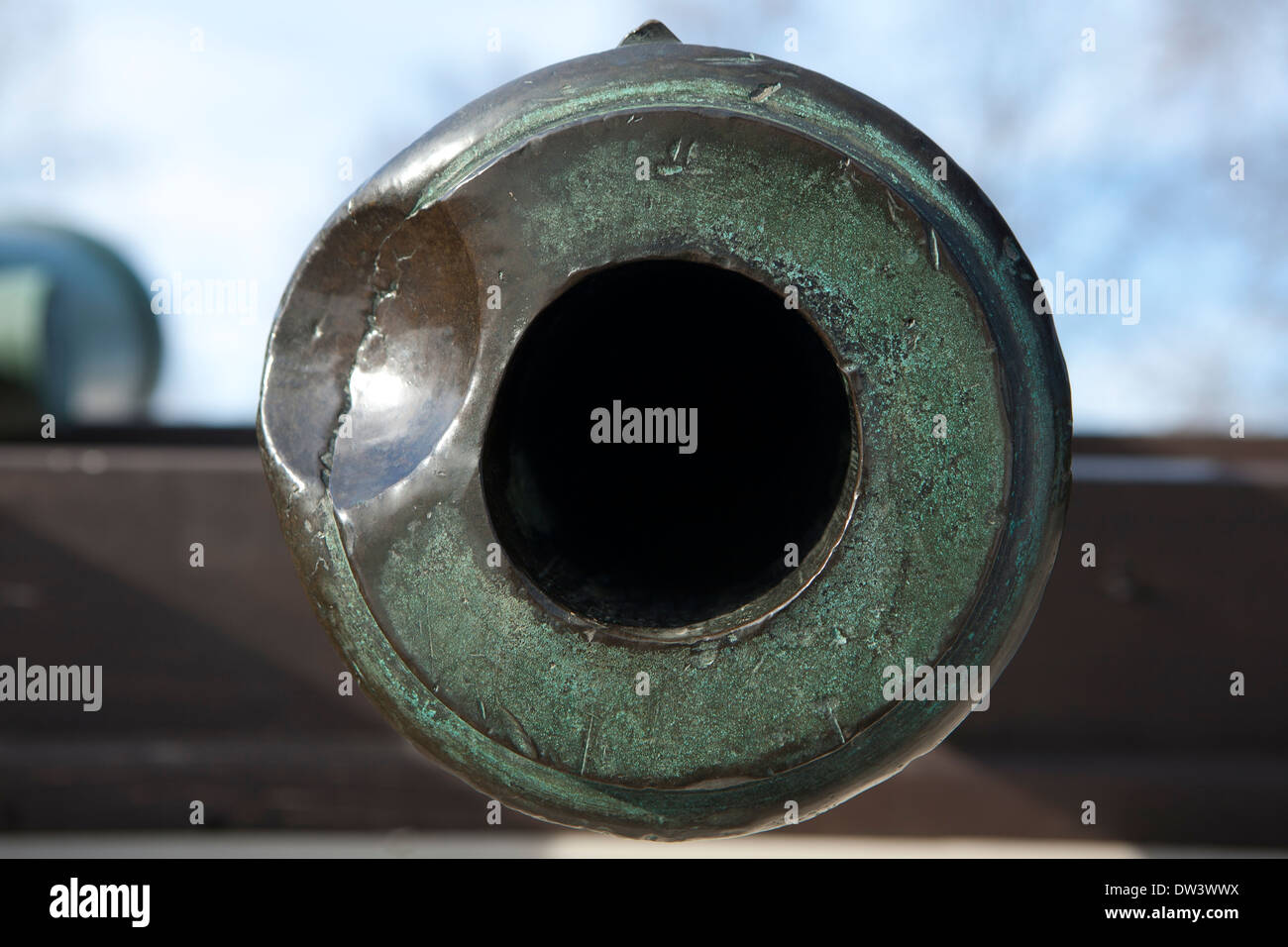 Captured French cannon on Borodino field Stock Photo