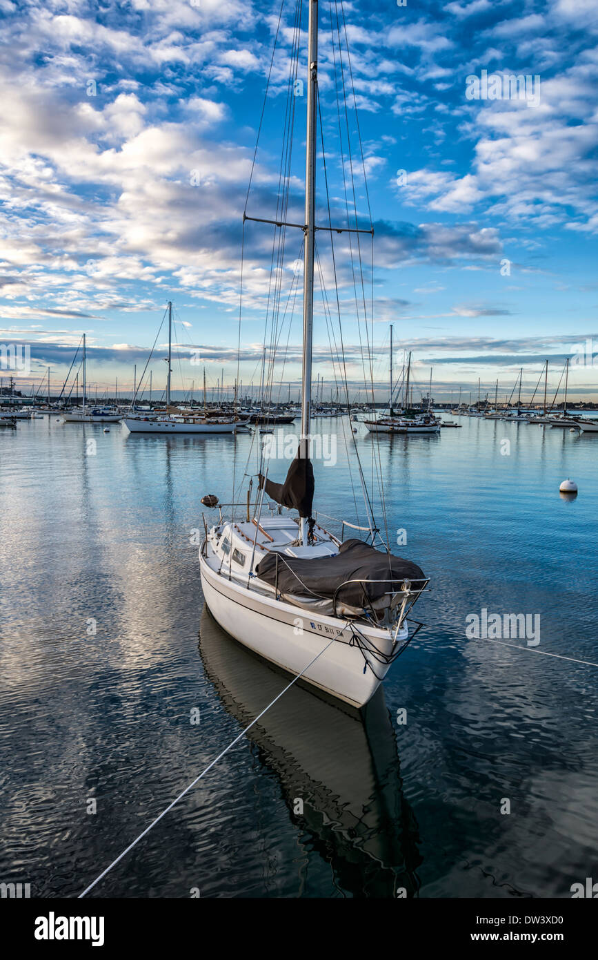 Sailboat at San Diego Harbor. San Diego, California, United States