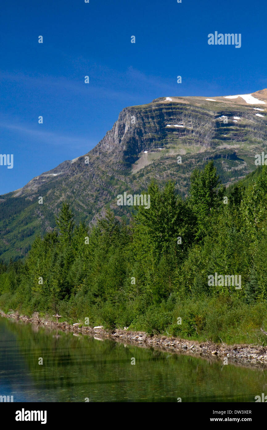 Scenic view along the Going-to-the-Sun Road in Glacier National Park, Montana, USA. Stock Photo