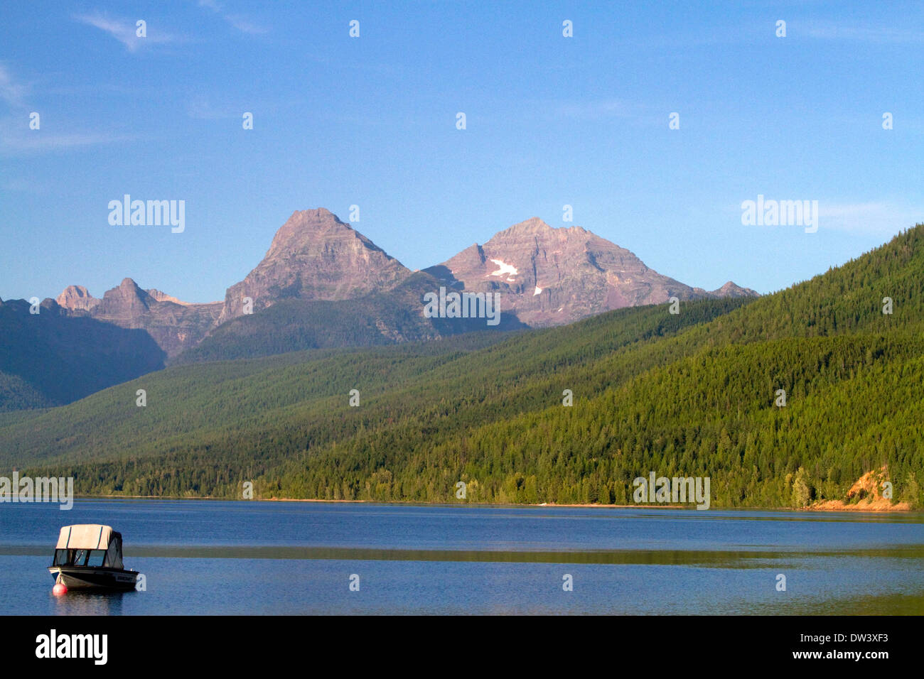 Boating on Lake McDonald, the largest lake in Glacier National Park