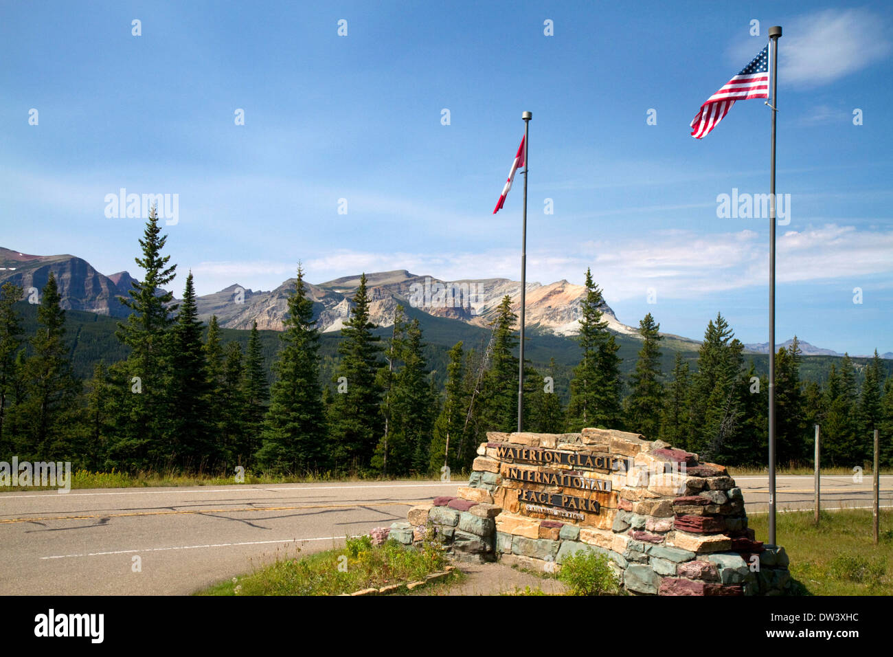 WatertonGlacier International Peace Park on the border of Montana, USA