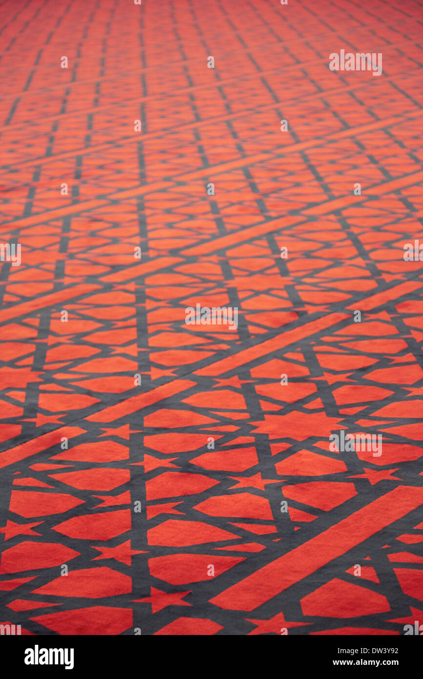 Carpet with stars decoration in Arabic mosque Stock Photo