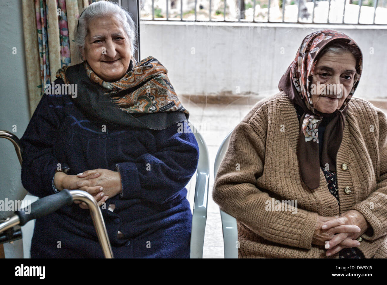 Elderly women in the sitting room of the Hamlin Nursing Home in Hammana