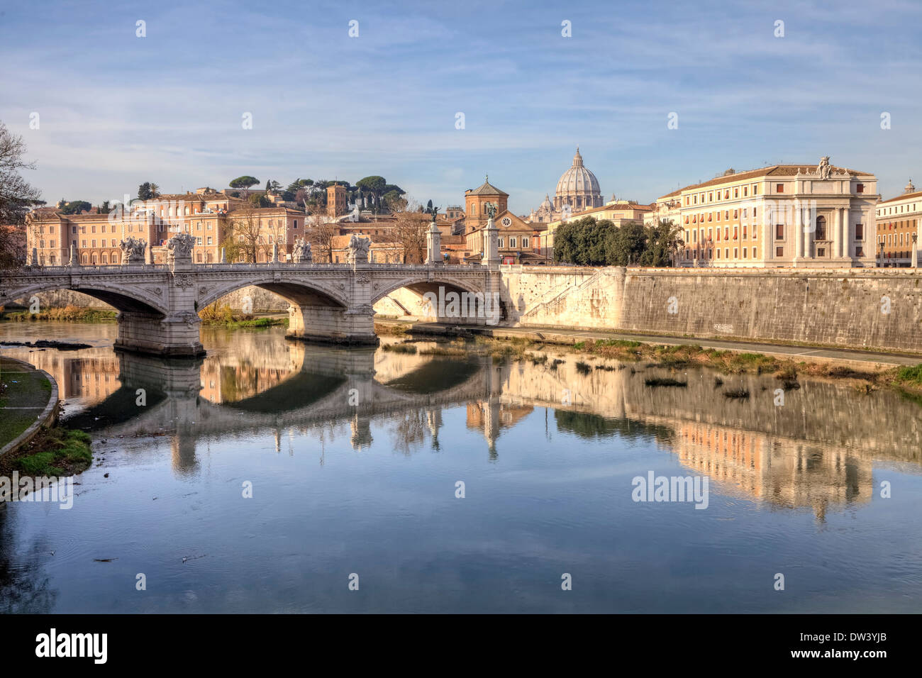 Ponte Vittorio Emanuele, River Tiber Stock Photo
