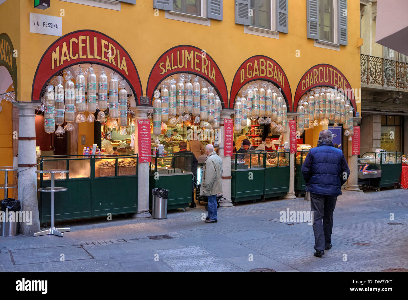 Butcher Gabbani, Lugano Stock Photo